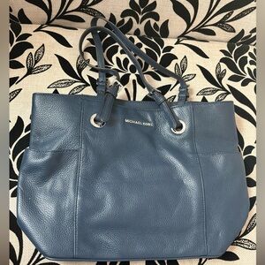 Michael Kors Dark Blue Leather Tote